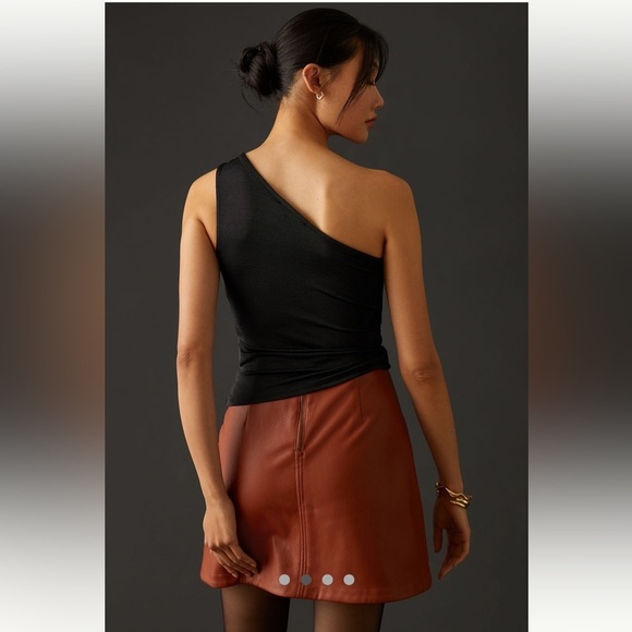 Anthropologie NWT One-Shoulder Ruched Tank size S. - Picture 3 of 9